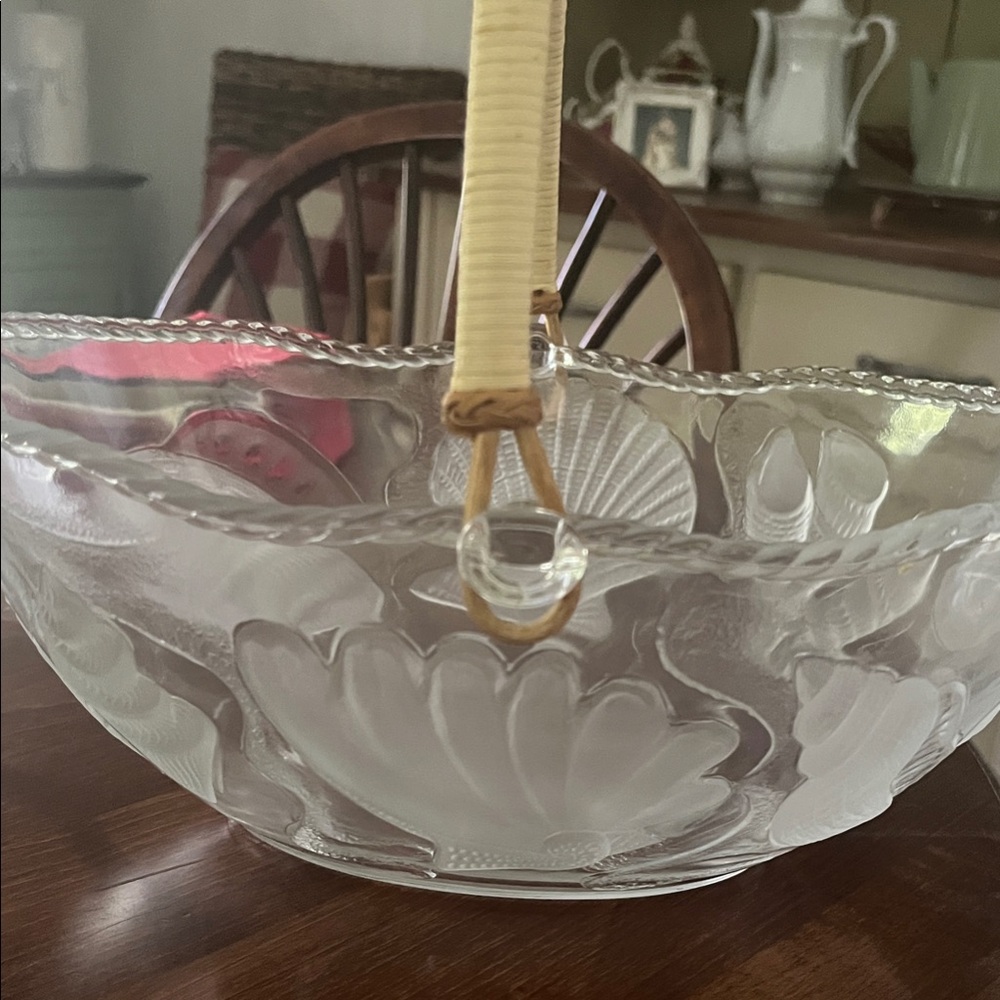 Elegant Clear Glass Basket with Handle